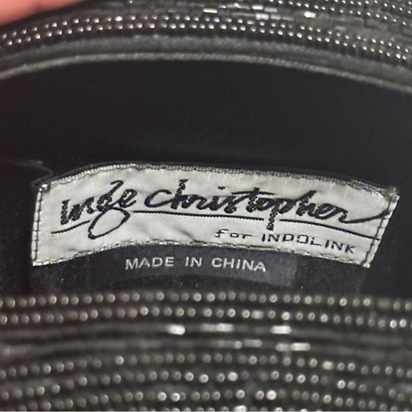 Inge Christopher Black Gold Beaded Sequin Shoulder/Crossbody Bag - Picture 9 of 12